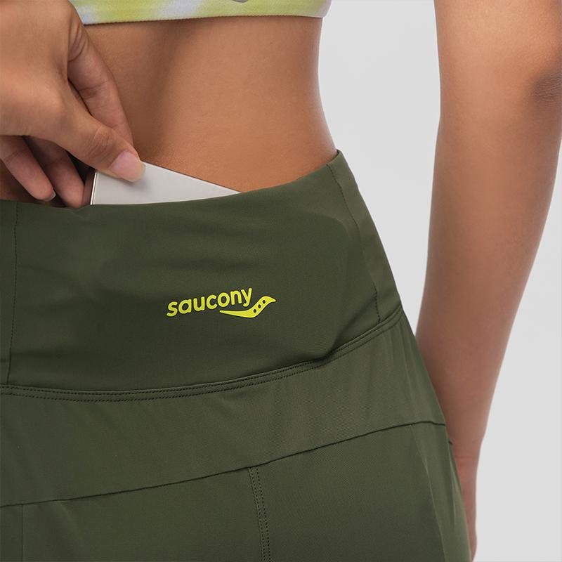 SAUCONY Lightweight Soft Stretch Running Training Shorts Women Shorts Brown SC1240005A-CO19