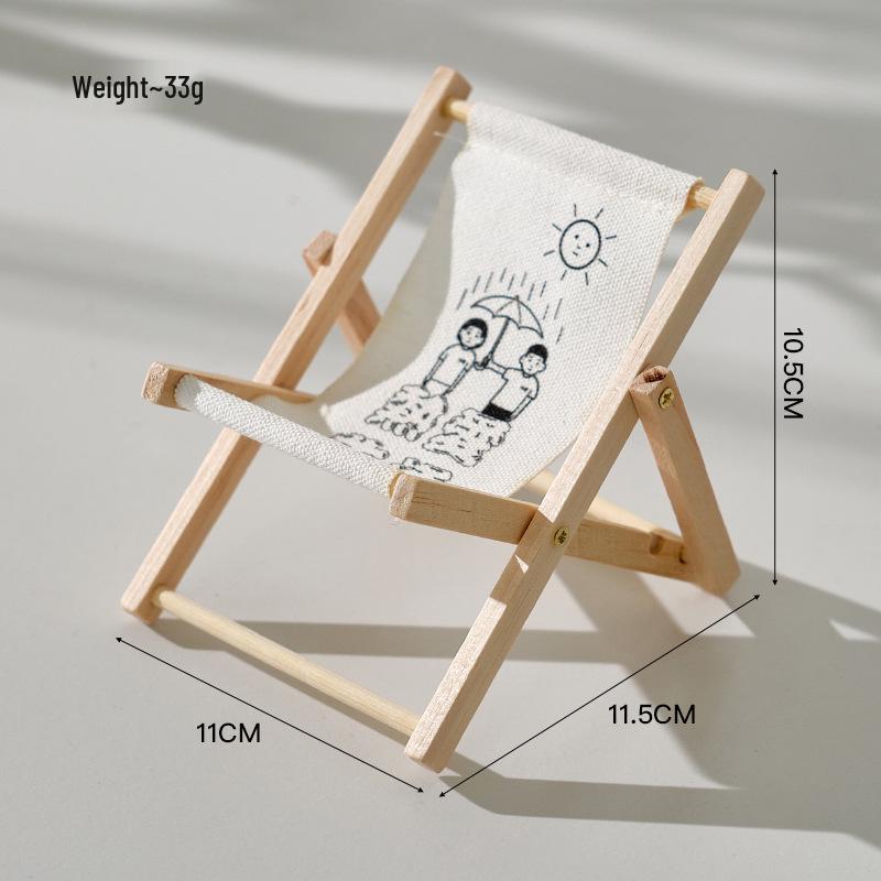 

Foldable Beach Chair Phone Holder - Cute Mini Desktop Ornament Folded: 12*11.5*1 cm, Unfolded: 12*12*10 cm