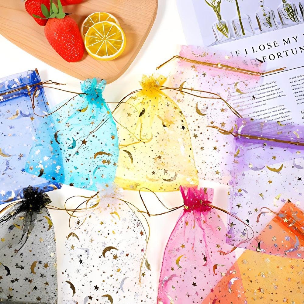 10pcs Organza Drawstring Gift Bags Mixing Colors Present Bag Candy Jewelry Cosmetics Travel Luggage Storage YMY