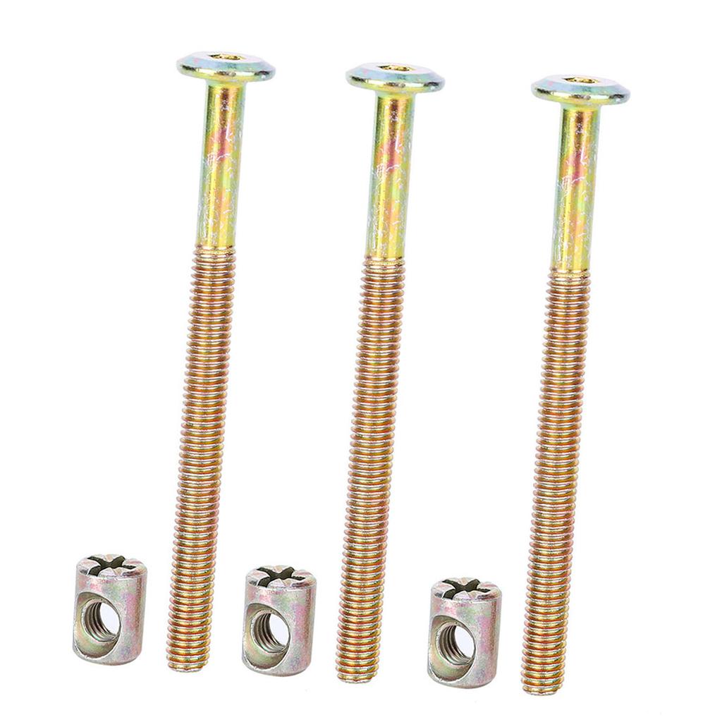 10 Pcs M6 Carbon Steel Furniture Bolts With Barrel Nuts Dowel Nut Connector Fastener