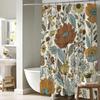 Boho Floral Shower Curtain 72x72 Inch Vintage Bohemian Flower Botanical Leaves Shower Curtain Set for Bathroom Retro Rustic Wate