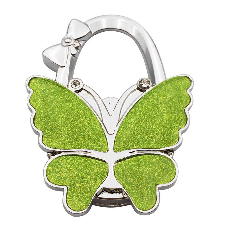Large Matte Butterfly Hanging Bag Hook - Foldable Women's Bag Buckle & Portable Table Edge Hook for Luggage Accessories.