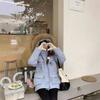 Blue tooling down jacket women's winter new medium and long white duck down couple thickened pie to overcome the coat tide