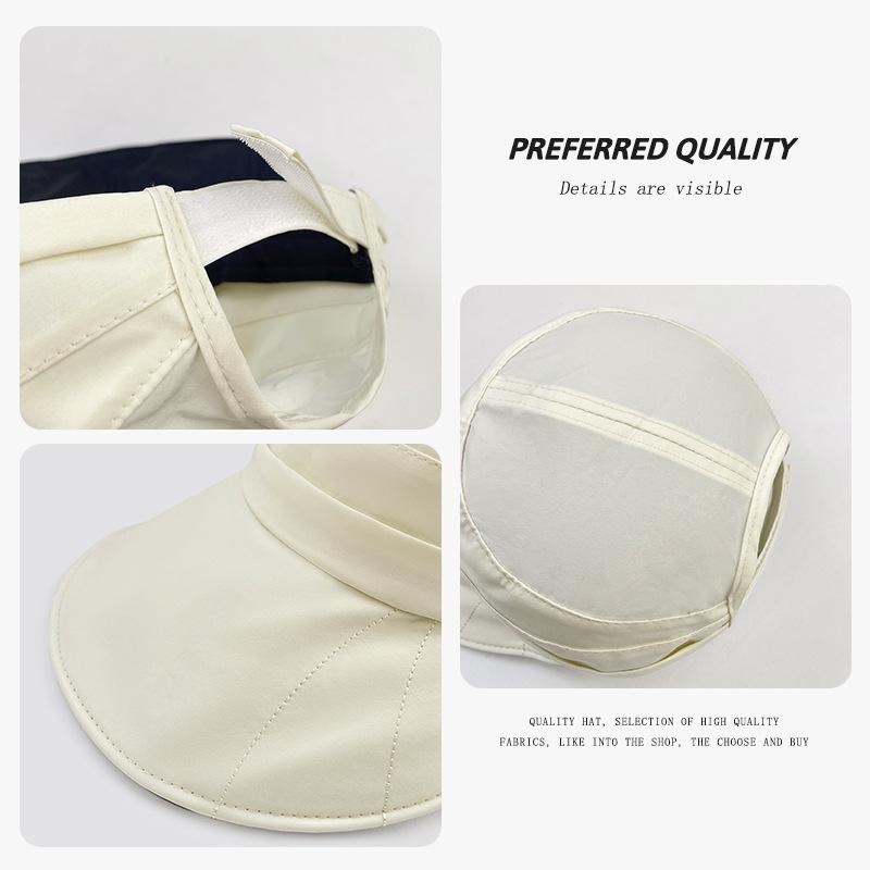 Quick-drying Wide-brimmed Baseball Cap for Women, Summer UV Protection Breathable Sun Hat, Black-coated Sun Protection, Face-slimming Sun Hat