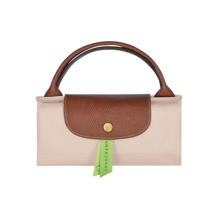 Nouă geantă LONGCHAMP Le Pliage Canvas cu garnitură din piele, geantă de călătorie, geantă de mână Tubas pentru femei, bej 1624089P71