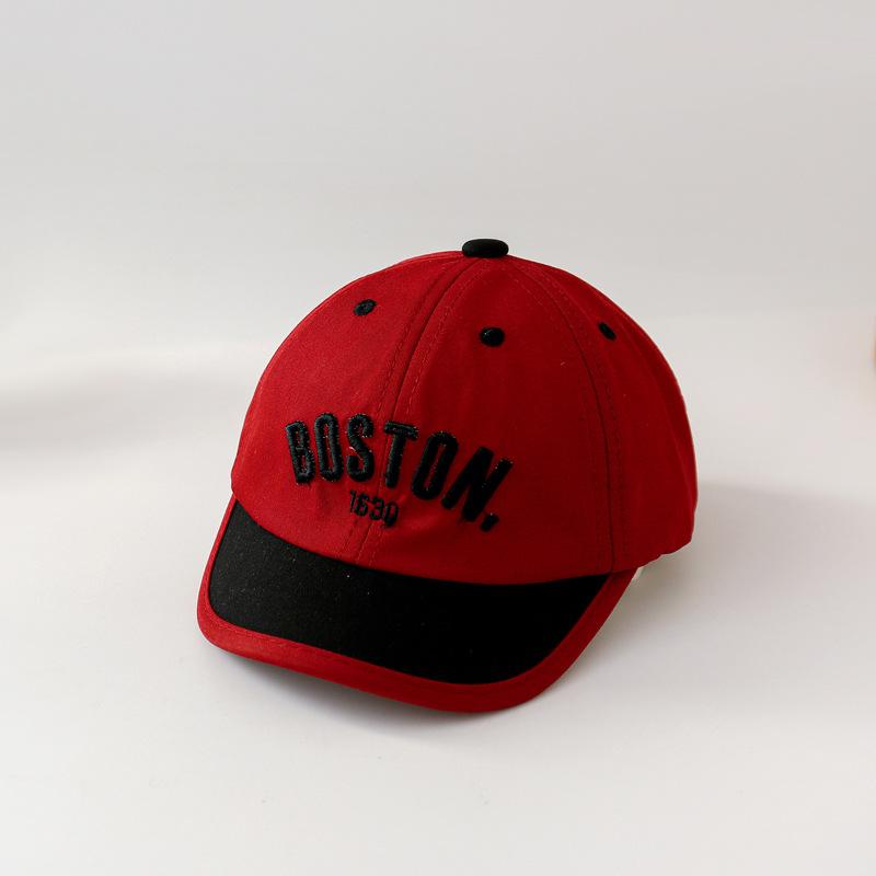 1-3Y Fashion Patchwork Children Baseball Cap Letter Embroidery Boy Girl Sun Hat Outdoor Kids Short Brim Duck Tongue Cap
