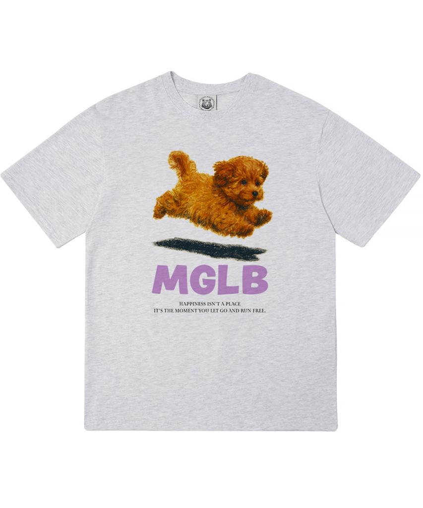 MATCHGLOBE Jumping Puppy Oversized Tee (Light Grey)