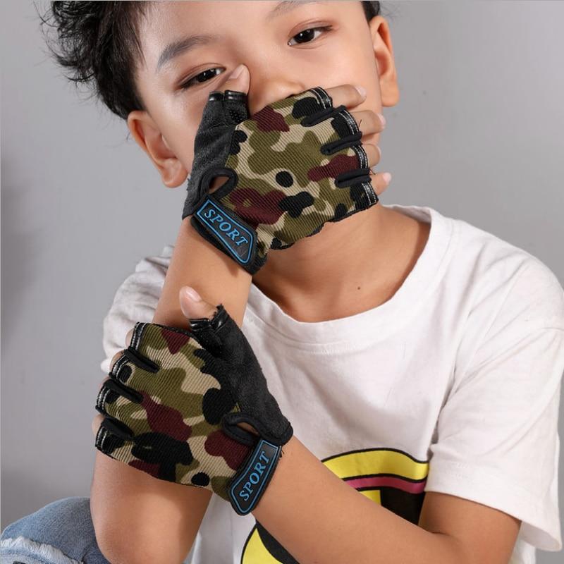 1 Pair Children Sports Gloves Half Finger Kids Riding Cycling Running Gloves Boys Girls Outdoor Sports Gloves for Christmas Gift
