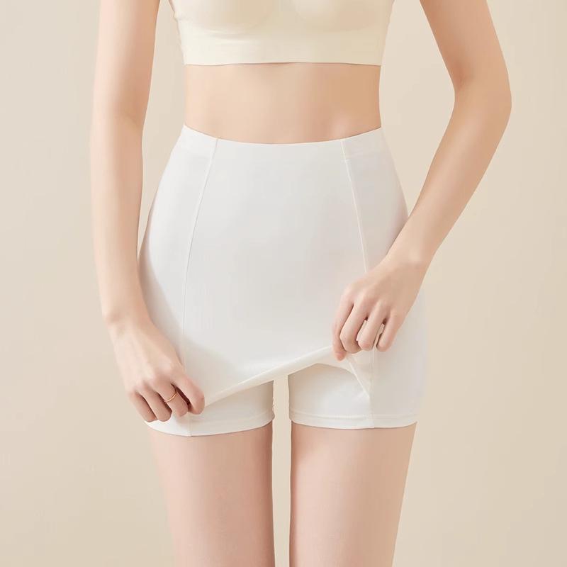 Women s Anti-Light Safety Shorts: Double-Layer, High Elasticity, Seamless, No Roll-Up, Breathable Summer Base Layer for Skirts. One Size (Recommended 80-150 catty)