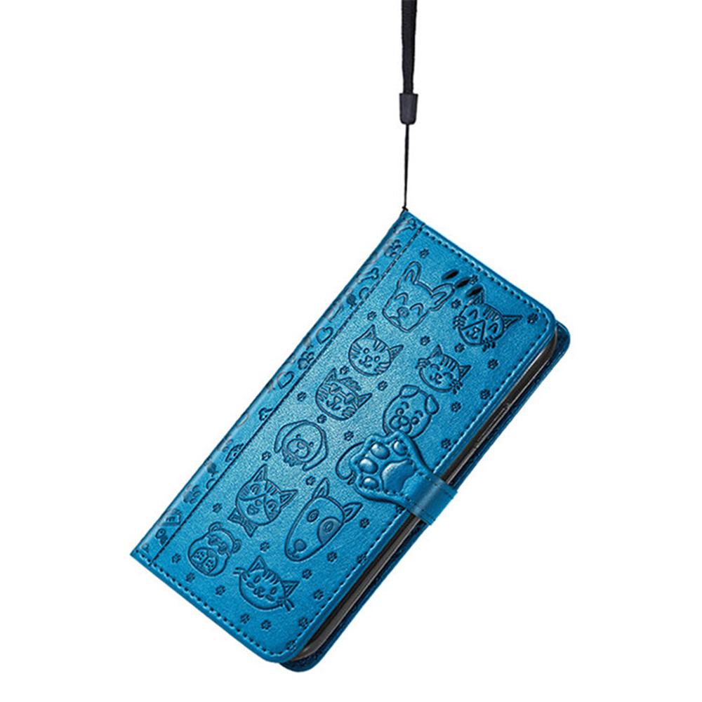 Skórzane etui portfelowe typu flip na telefon Samsung Galaxy A16 5G/A16 4G z uroczym wzorem kota i psa