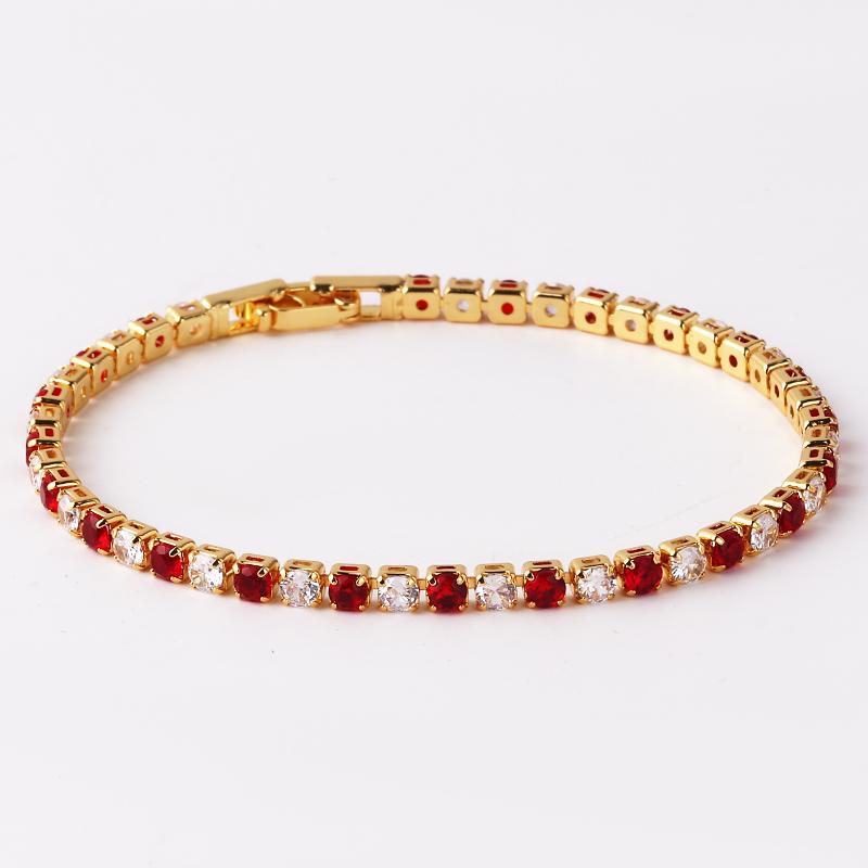 New Rainbow Crystal Tennis Bracelets For Women Men Kpop Silver Color Friend Gifts Colorful Zirconia Bangle Chain on Hand Jewelry