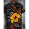 Men's Hawaiian Tropical Flower Print T-shirt Sports Short Sleeved Crew Neck T-shirt for Summer Outdoor Fitness Workout Men's Clothing