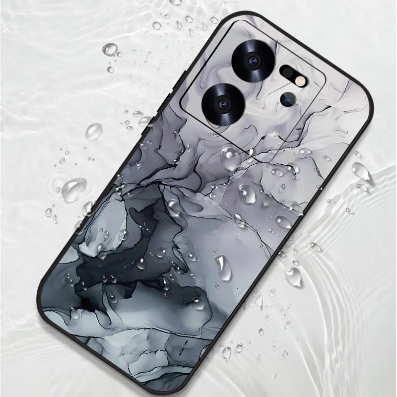 Luxury Marble Pattern Phone Case for Xiaomi 13T 11T Poco F6 X6 X5 Pro Redmi Note 14 13 12 11 Pro K40 K70E Lanyard Shockproof Soft TPU Cover