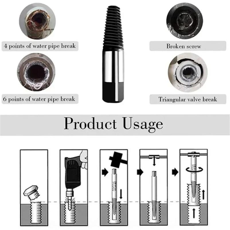 5/6/8pcs,Damaged Broken Screw Remover Extractor,Drill Bits Steel Durable Easy Out Remover Tool,Works On Wood and Machine Screws