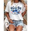 Waimea Bay Beach North Shore Surfing Paradise Hawaii Graphic Print T-shirt | Short Sleeve Crew Neck Casual Top for Summer & Spring Womens Clothing