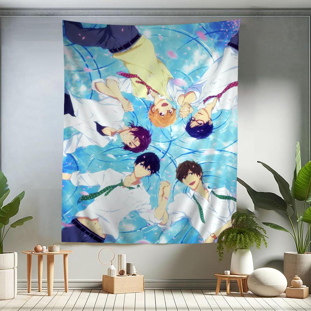 Colorful Anime Free Tapestry Wall Hanging Hippie Features Bohemian Mandala Elements Wall Hanging Sheets for HomeDorm Decor