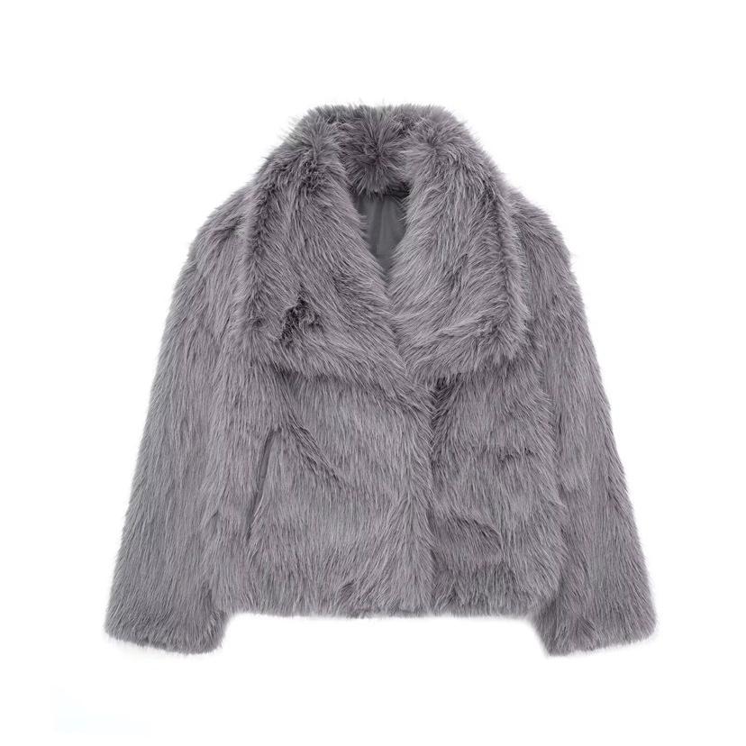 Fur Big Lapel Faux Fur Coat Short Fashion Fox Fur Coat Fluffy Plush Women's Clothing