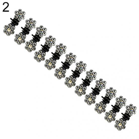 

12 шт., мини-зажим для волос с хрустальным цветком невесты, зажим для волос, аксессуар для волос