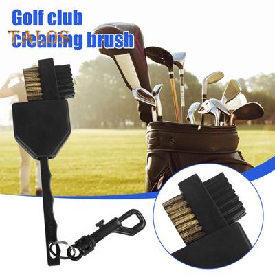 Golf Dual Brush Cleaner with Retractable Cover Golf Club Cleaning Brush with Copper Nylon Bristles Golfing Accessory