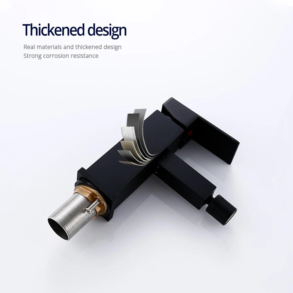 Brushed Gold Bidet Faucet Bathroom Sink Tap 360 Swivel Round Nozzle Square Hot And Cold Mixer Deck Mounted