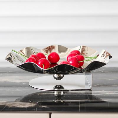 Minimalistische Weiche Dekoration Hängende Spitze Edelstahl Obstschale Ornamente Musterzimmer Designer Kunst Hotel Aufbewahrungstablett
