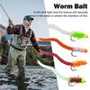 Crappie Lures Kit Silicone Soft Squirmy Worm Fly Fishing Bait, Artificial Earthworm Baits Fishing Lure Worms for Crappie Fishing