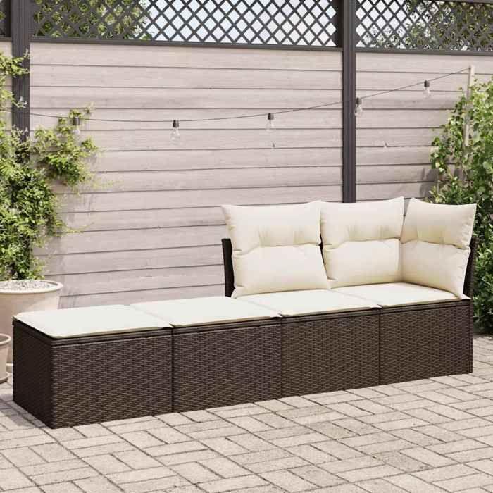 VidaXL Salon de jardin avec coussins 2pcs marron résine tressée acacia 3328686