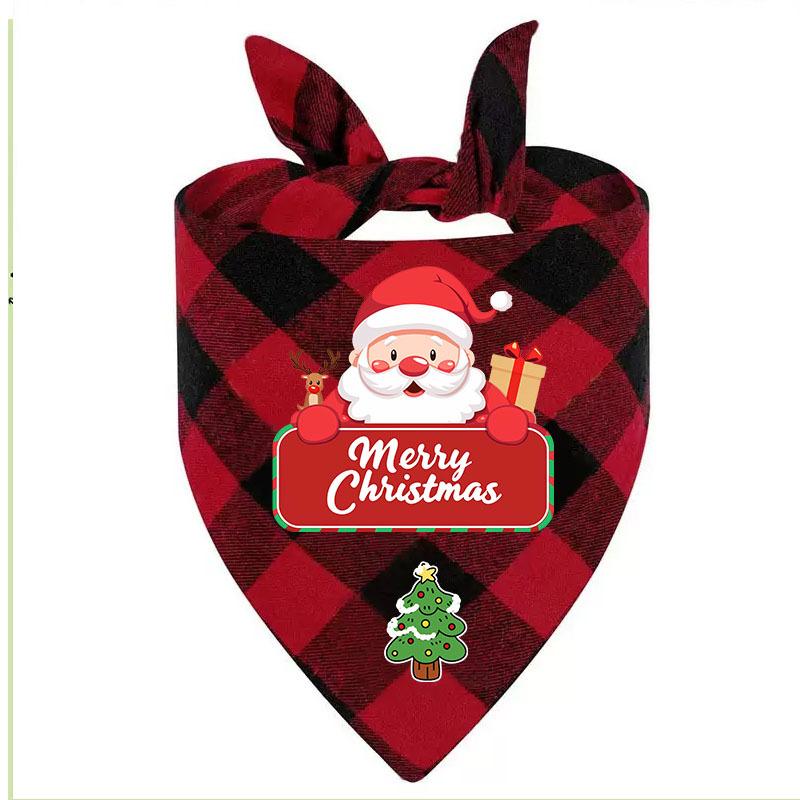 

New Spot Christmas Dog Triangle Scarf Single Layer Dog Scarf Pet Accessories Saliva Scarf Cat Scarf Bib 63*43*43 (non-curling)