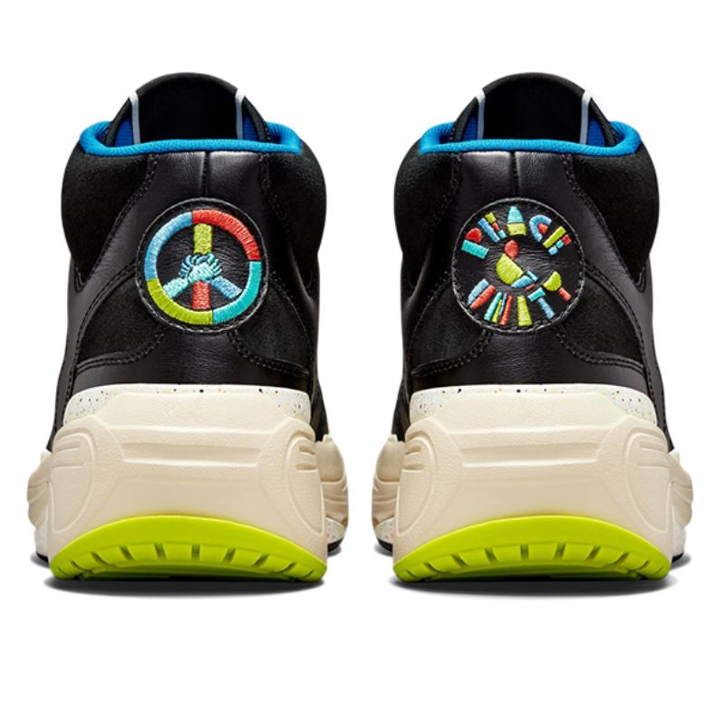 Converse Weapon Series CX Leather Trend High Top Retro Basketball Shoes Unisex Black Blue