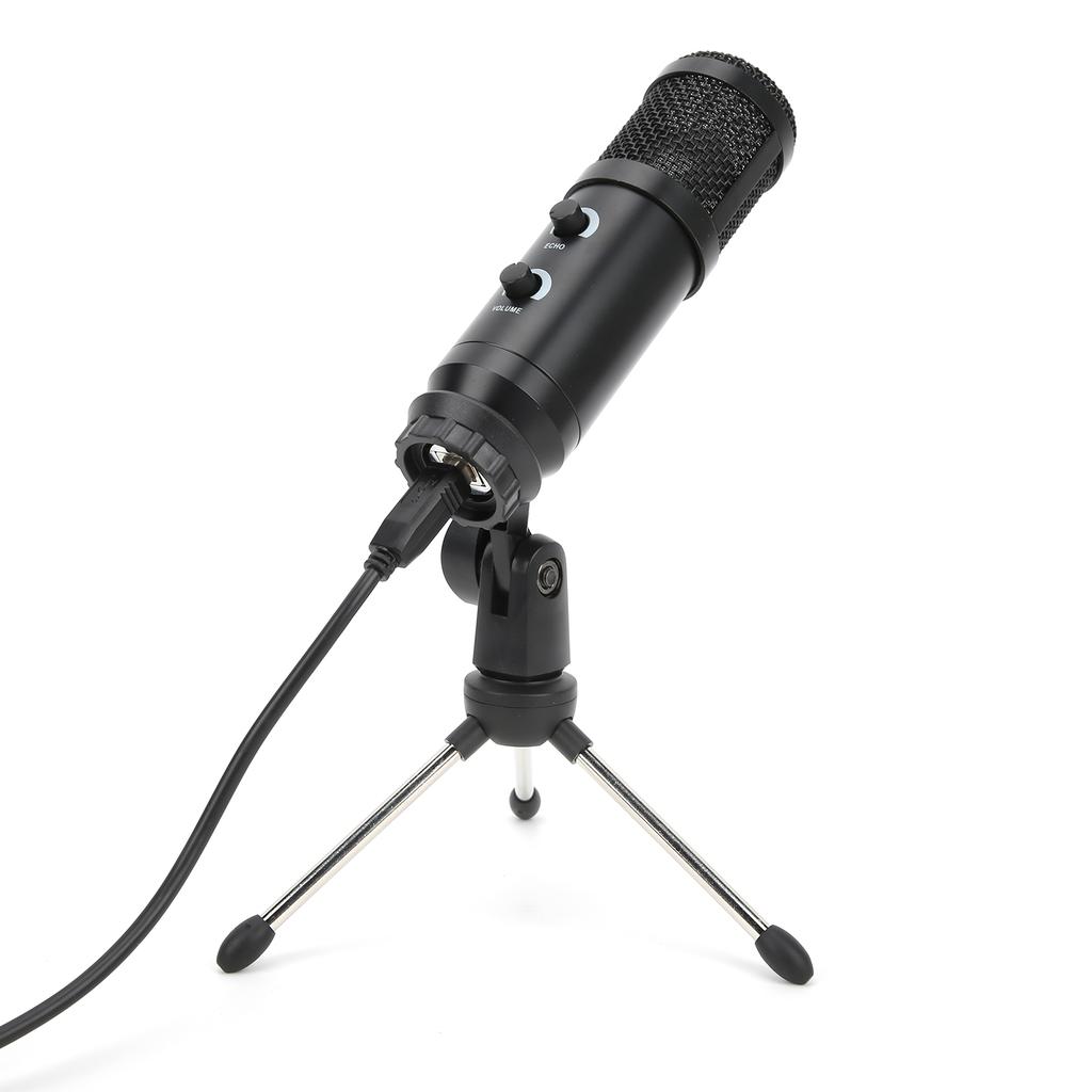 Condenser Microphone USB Double Knob with Adjustable Tripod Set Kit for Broadcast Recording