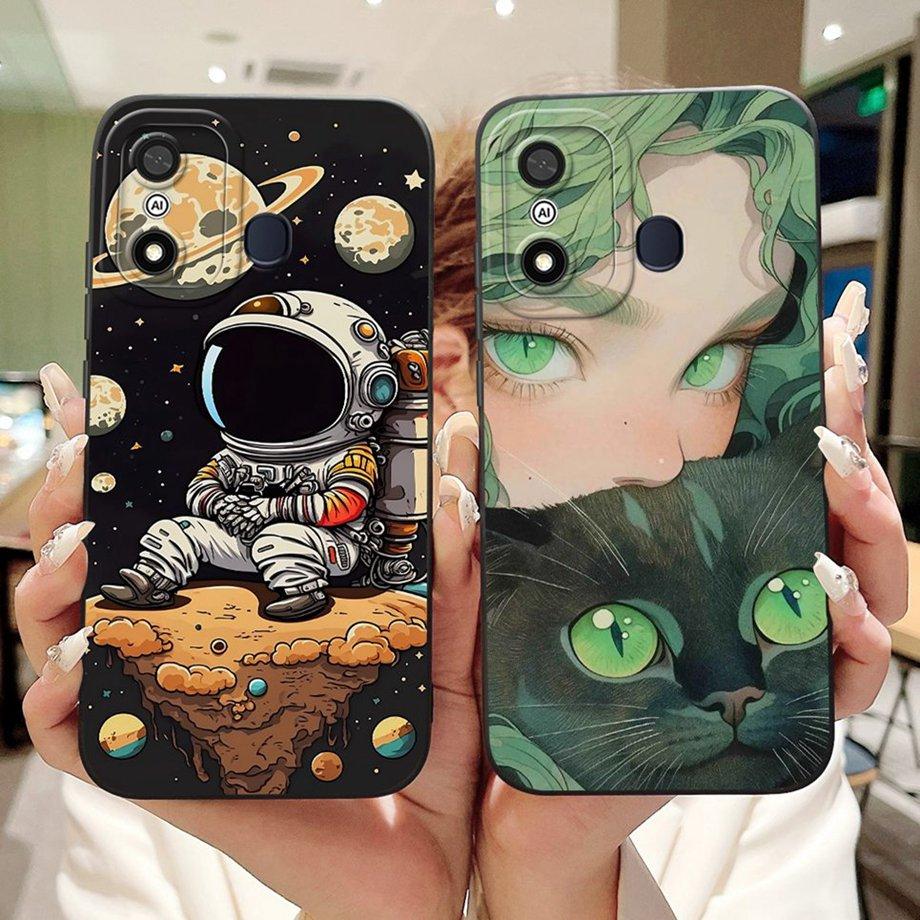 Cover For Itel A27 A48 A25 A35 Case Artistic Style Shockproof Funda For Itel A60 A60s A70 Soft Liquid Silicone Bumper