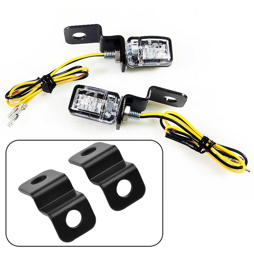 2PCS Motorcycle Lamp Brackets Turn Signal Light Lamp Mount Brackets Iron Motorbike Fork Indicator Mount Lamps Holder