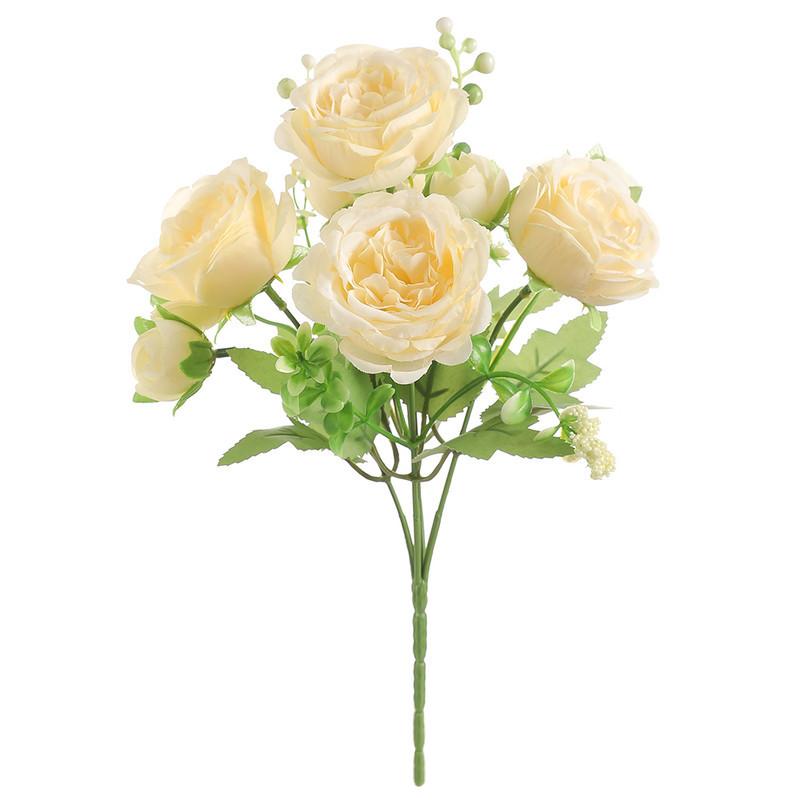 Artificial Flowers Fake Silk White Peonies Used for Home Room Vase Decoration Christmas Wreath Wedding Bouquet Party Accessories