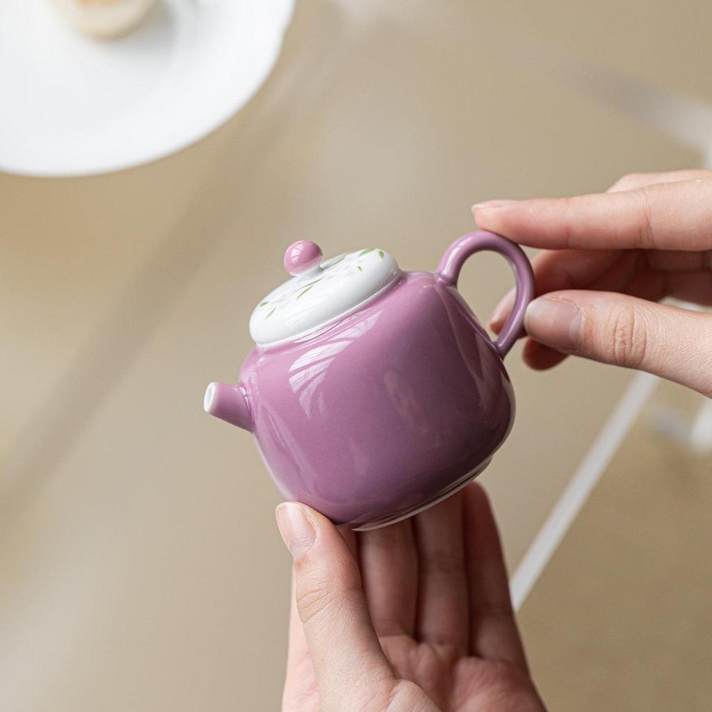 Guanlan Wisteria Ceramic Teapot: Elegant Hand-Painted Ladies' Tea Infuser Set for Kung Fu Tea Brewing