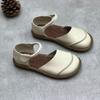 Sandali vintage in pelle fatti a mano, scarpe basse in pelle di vacchetta