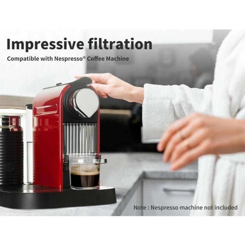 1 st återanvändbara kaffekapslar för Nespresso Återanvändbara Påfyllningsbara Maskin Påfyllningsbar Kapsel Filtreringskoppar Kaffefilter