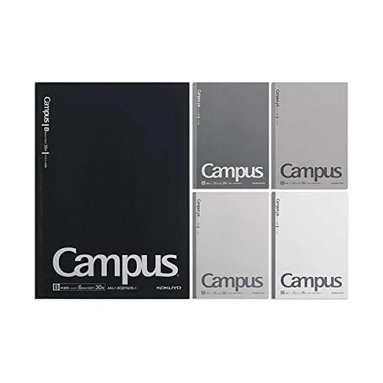 [Amazon.co.jp Exclusive] KOKUYO Note Campus Note B5 Dotted B Ruled 5 Color Pack Gray AM-3CBTNX5-1