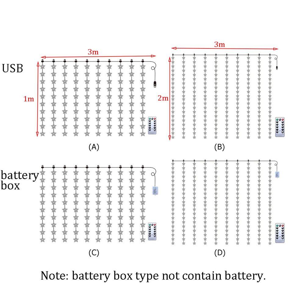 Five-pointed Star Hanging Type Fairy LED Star Lamp Xmas Lighting Curtain String Lights Window Decor