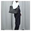Coach Mollie Fashion Solid Color Metal Logo Decoration Leather Tote Bag Tote Bag Shopping Bag Handbag Shoulder Bag 34 Women's Black