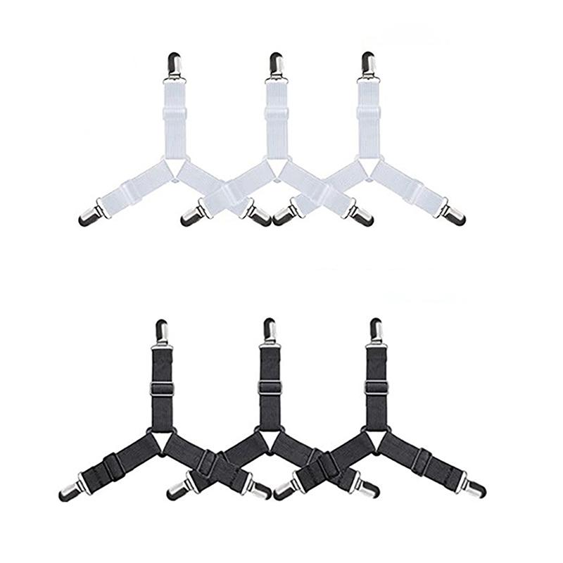 4 Pcs Triangle Bed Sheet Holders Fitted Sheet Clips Adjustable Sheet Suspenders Mattress Gripper Clips For Bed Mattress Cover