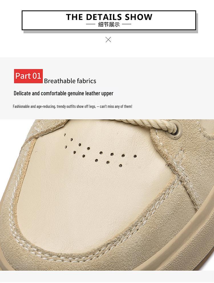 Men's Spring Low-Top Cowhide Sneakers - Fashionable, Large Size, Flat Bottom, White Sports Casual Shoes