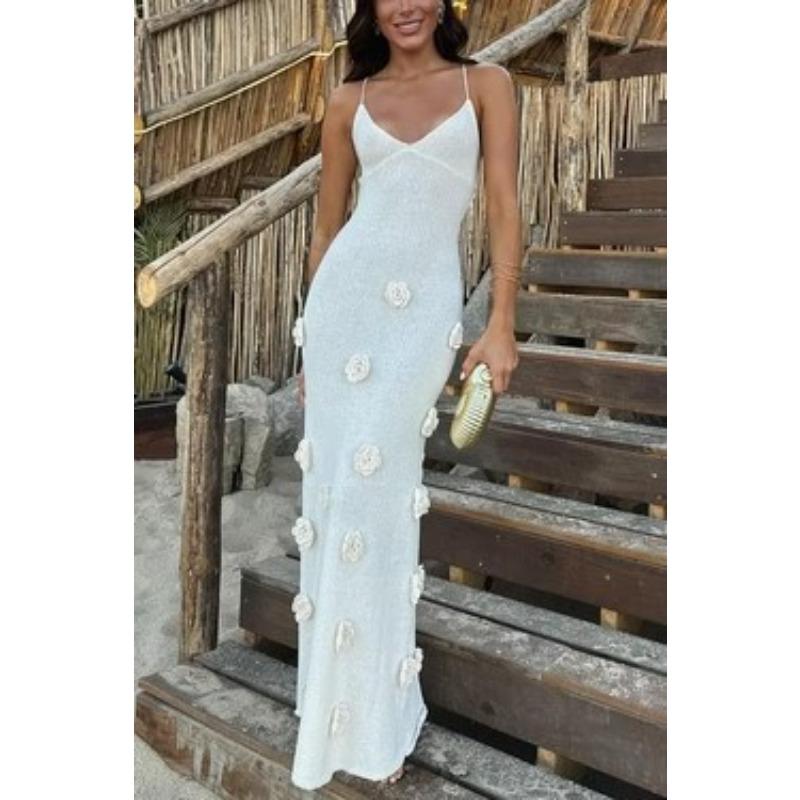 

Женская новая юбка на подтяжках, сексуальное платье, трехмерная цветочная вязаная, с открытой спиной, на шнуровке, юбка по бедрам S