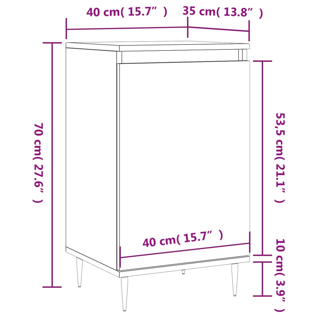 Sideboard Gray Sonoma 40x35x70 cm Particleboard