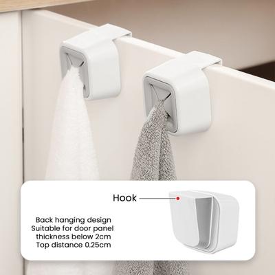 Cabinet Door Hanging Towel Hook Heavy Duty Kitchen Rag Dish Towel Hanger No Drill Bathroom Push Hand Towel Holder
