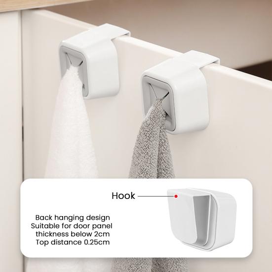 Yousheng Cabinet Door Hanging Towel Hook Heavy Duty Kitchen Rag Dish Towel Hanger No Drill Bathroom Push Hand Towel Holder