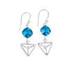 Swiss Blue Topaz Gemstone 925 Sterling Silver Jewelry Handcrafted Earrings 2.00" EE-45-2