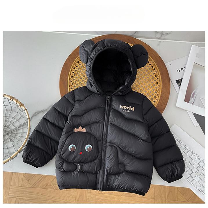 Kinder Nezha verdickte kurze Baumwolljacke Herbst und Winter Jungen niedliche Cartoon-Print Mäntel Mädchen warme Kapuzenjacken
