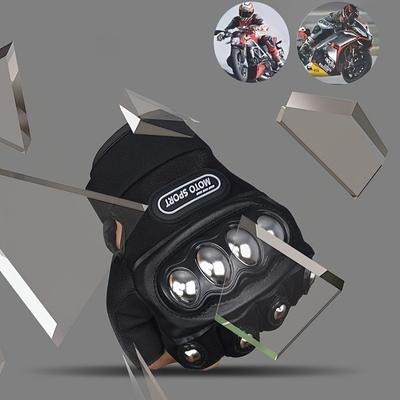 1 pereche Nuce din Oțel Negru pentru Exterior Motocicletă Motocicletă Sporturi cu Motor Mănuși de Siguranță, Mănuși de Protecție cu Carcasă de Oțel