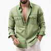 2026 Spring and Autumn Casual Solid Color Simple Shirt Men's Fashion Long Sleeve Jacket