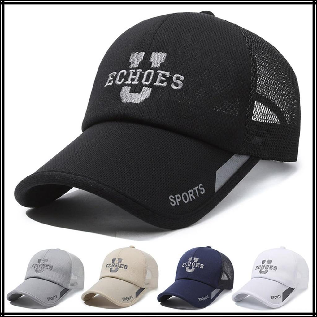 Hut Kappe Mesh Atmungsaktiv Langer Schirm Sport Outdoor Baseball Angeln Leicht CZA497 [White Fang] Herren (Grau)